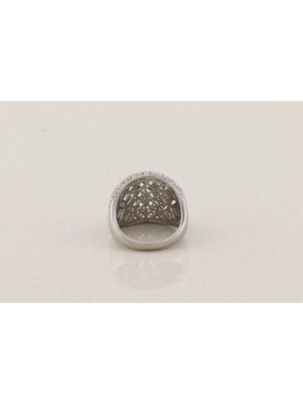 Sterling Silver Sparkly Bold Cubic Zirconia CZ Statement Ring Size 10 1/4 - Picture 6 of 7